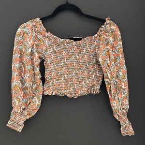 Floral Smocked Off-Shoulder Top